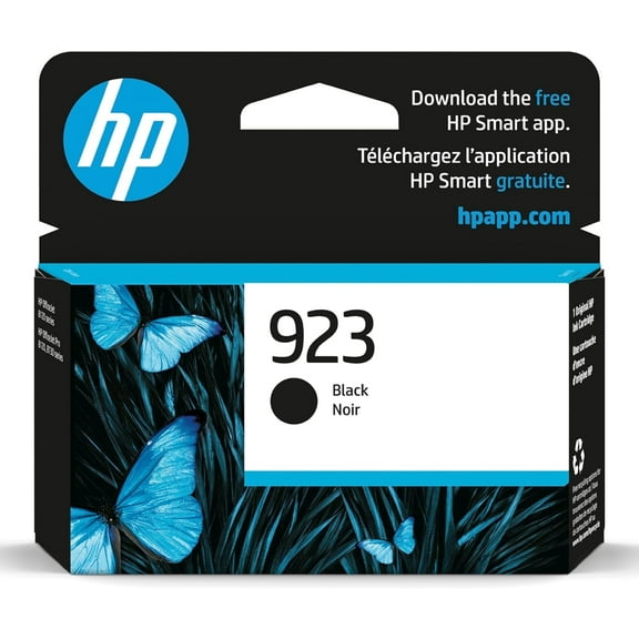 HP 923 Black Ink Cartridge | Works OfficeJet 8120 Series, OfficeJet Pro 8130 Series | Eligible for Instant Ink |
