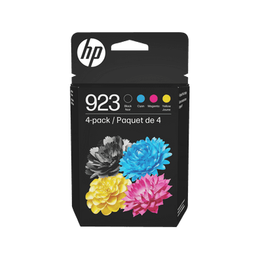HP 923 CMYK Original Ink Cartridge 4-Pack, Average cartridge yields 500 standard