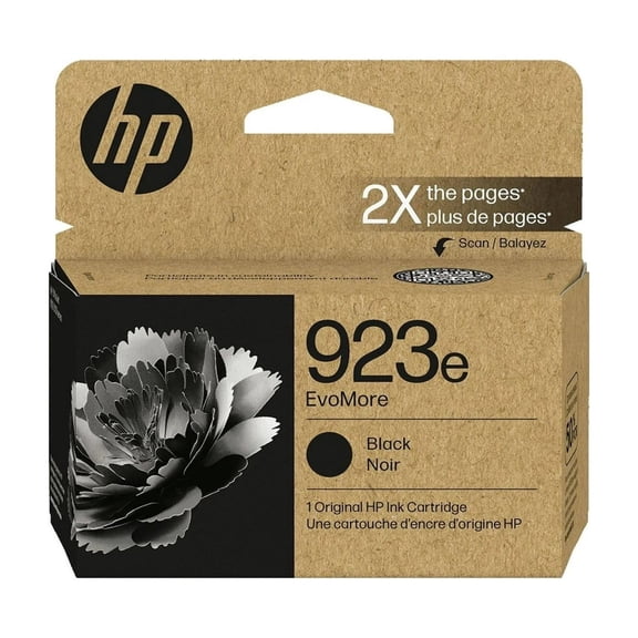 HP 923e Black EvoMore Ink Cartridge Works with Printer Series: OfficeJet 8120, OfficeJet Pro 8130 Carbon Neutral 4K0T7LN Sold without manufacturer warranty