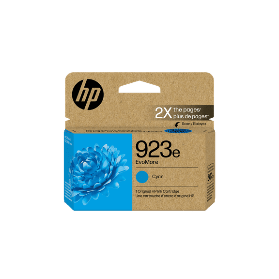 HP 923e EvoMore Cyan Original Ink Cartridge, 800 pages, 4K0T4LN