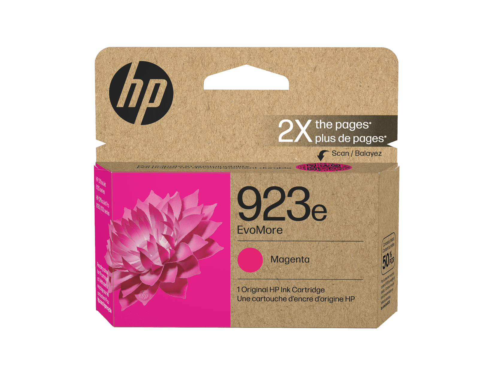 HP 923e EvoMore Magenta Original Ink Cartridge, 800 pages, 4K0T5LN
