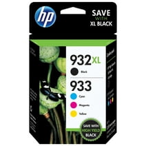 HP 932XL/933 High Yield Black and Standard Cyan, Magenta, Yellow Color Ink Cartridges