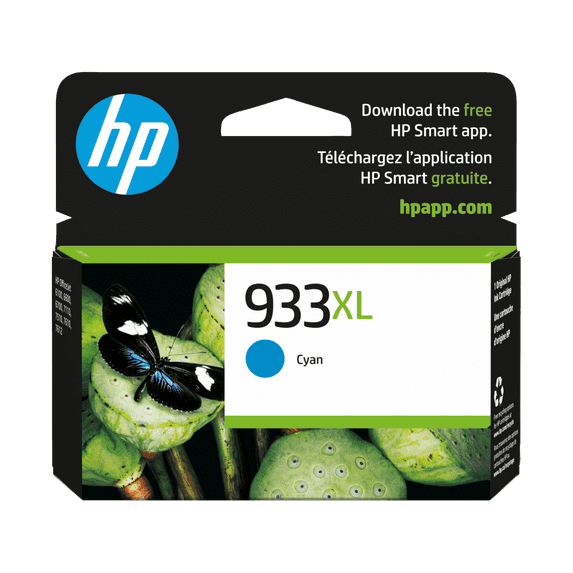 HP 933XL High Yield Cyan Original Ink Cartridge, ~825 pages, CN054AN#140