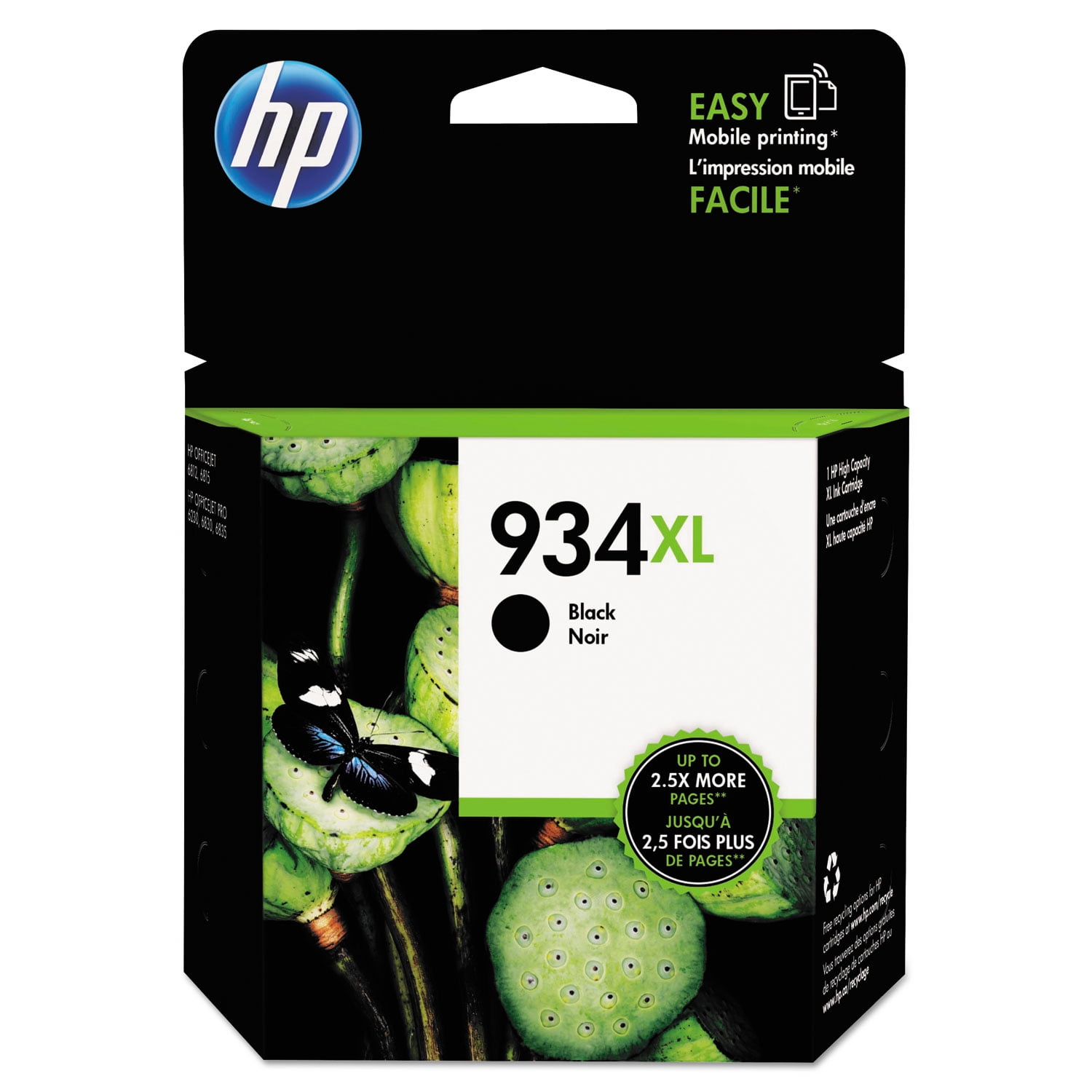 HP 934XL High Yield Black Original Ink Cartridge 4.52 in, 0.15 lb