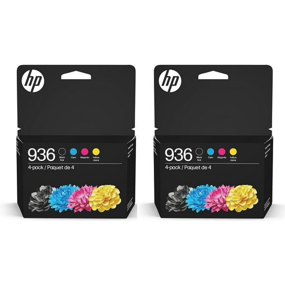 HP 936 CMYK Original Ink Cartridge 4-Pack 2-Pack (Black, Cyan, Yellow, Magenta)