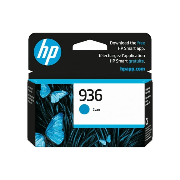HP 936 Cyan Original Ink Cartridge, ~800 pages, 4S6U9LN