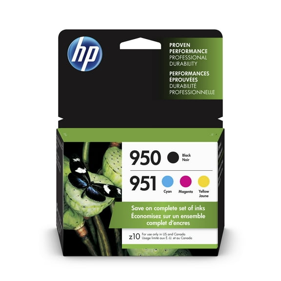HP 950 Black/951 Cyan/Magenta/Yellow 4-pack Original Ink Cartridges, ~1,000