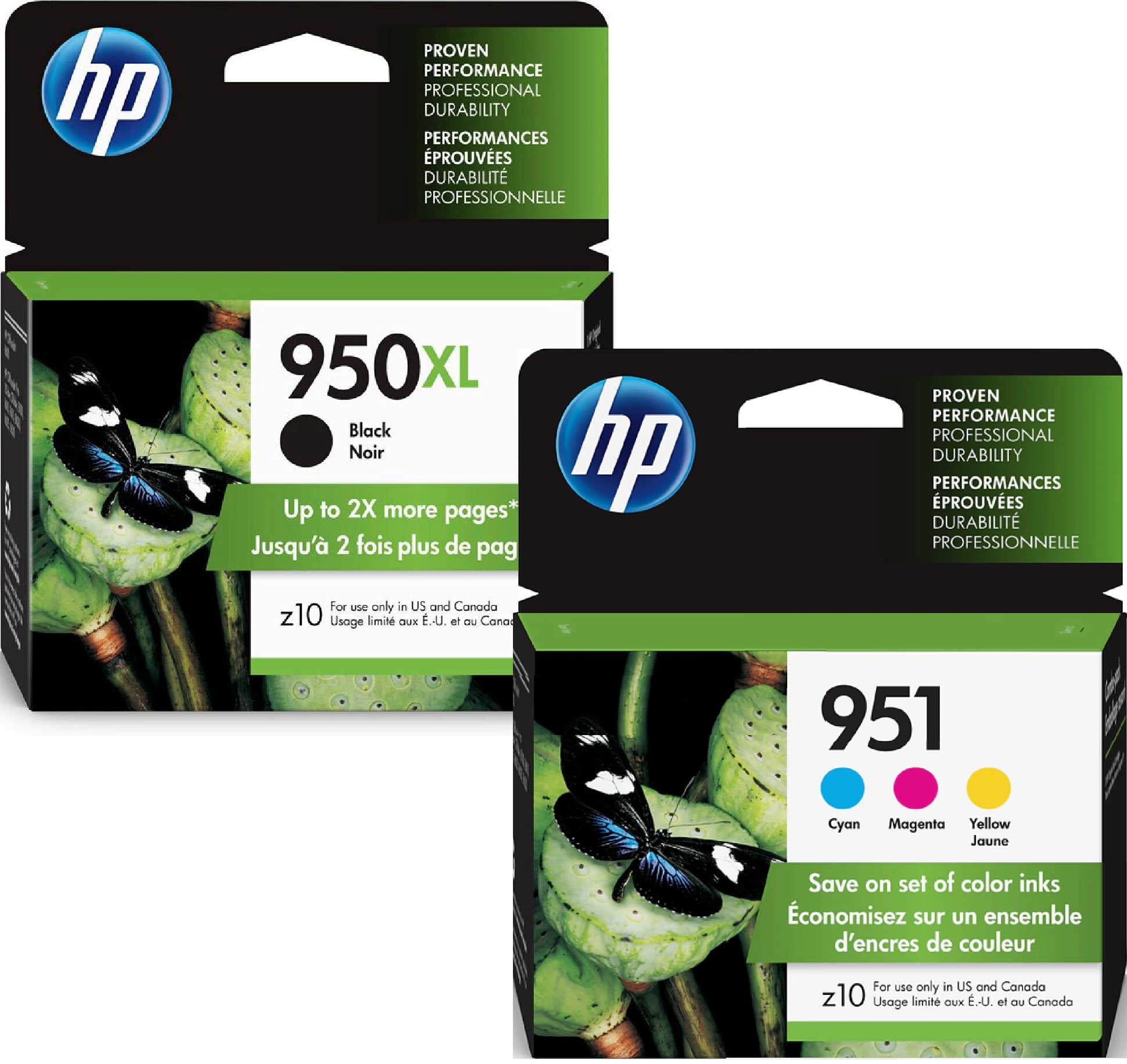 HP 950XL/951 Ink Cartridges, Assorted Colors, 4-Pack C2P01FN
