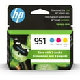 thumbnail image 1 of HP 951 Cyan, Magenta, Yellow Ink Cartridges (3 pack)| Works with HP OfficeJet 8600, HP OfficeJet Pro 251dw, 276dw, 8100, 8610, 8620, 8630 Series | Eligible for Instant Ink | CR314FN, Combo 3-Pack, 1 of 10