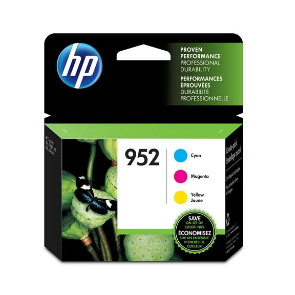 HP 952 3-pack Cyan/Magenta/Yellow Original Ink Cartridges, Per cartridge: ~630