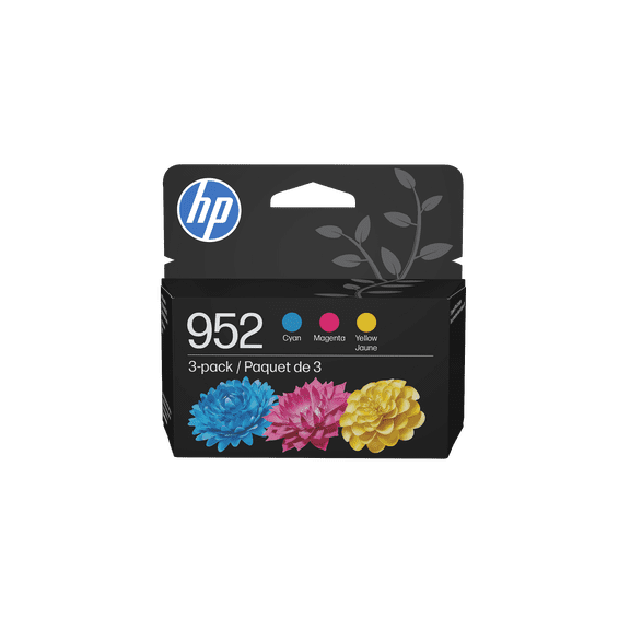 HP 952 Cyan Magenta Yellow Original Ink Cartridges N9K27AN 3-Pack for Officejet Pro 7740 8710 (Sold without manufacturer warranty)