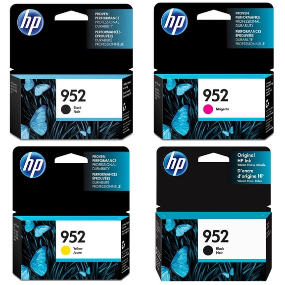 HP 952 Original 4-Color Ink Cartridge Bundle for OfficeJet Pro 8700 Series Printers