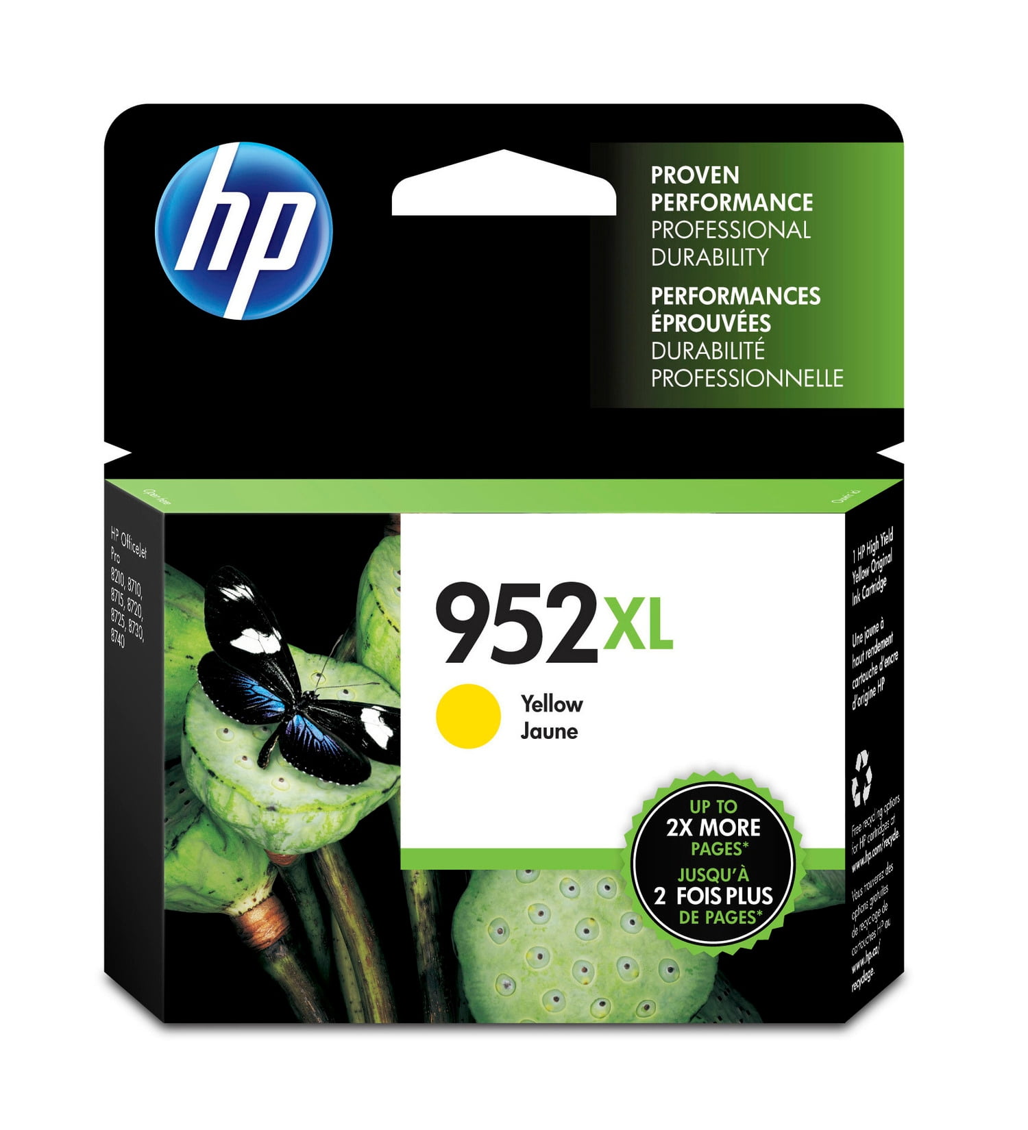 HP 952XL High Yield Yellow Original Ink Cartridge, ~1,450 pages, L0S67AN#140