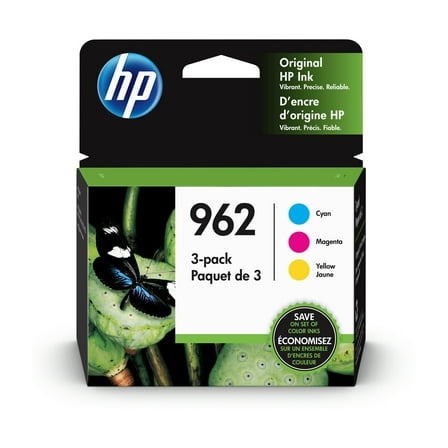 HP 962 3-pack Cyan/Magenta/Yellow Original Ink Cartridges, Per cartridge: ~700