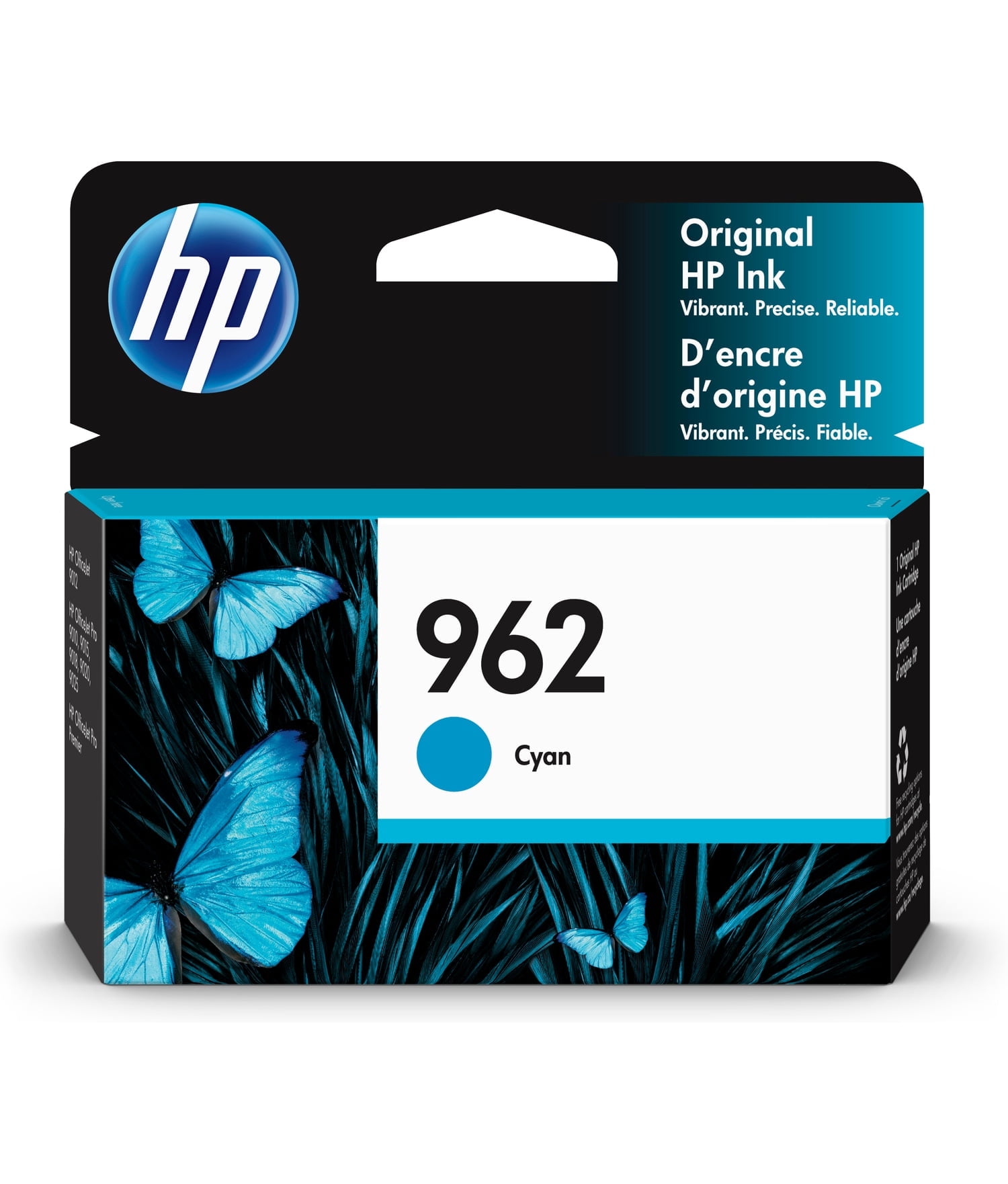 HP 962 Cyan Original Ink Cartridge, ~700 pages, 3HZ96AN#140