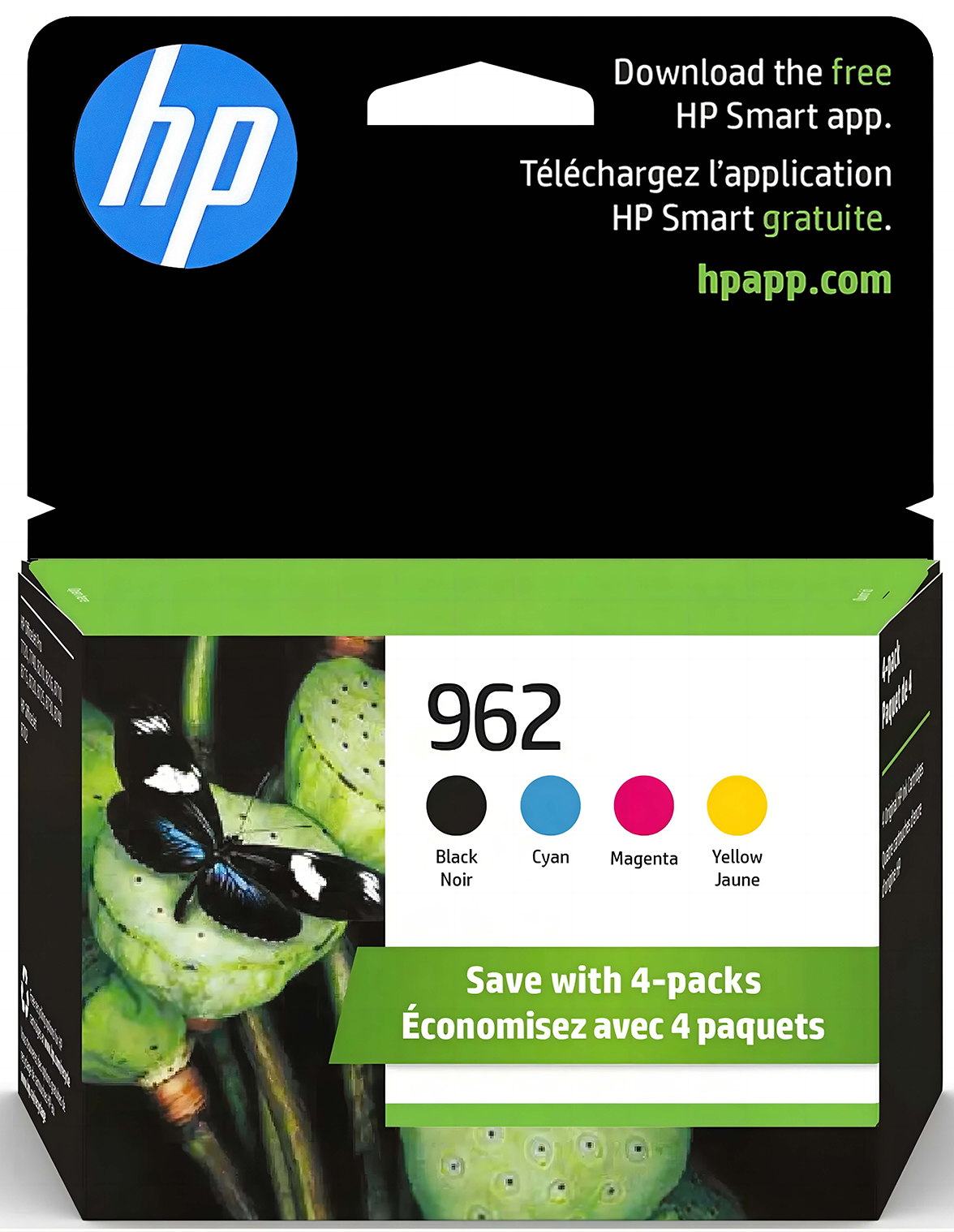 4-Pack 962XL HP Ink Cartridges Combo - High Yield Black, Cyan, Magenta, Yellow For OfficeJet Pro 9010-9029 Printers