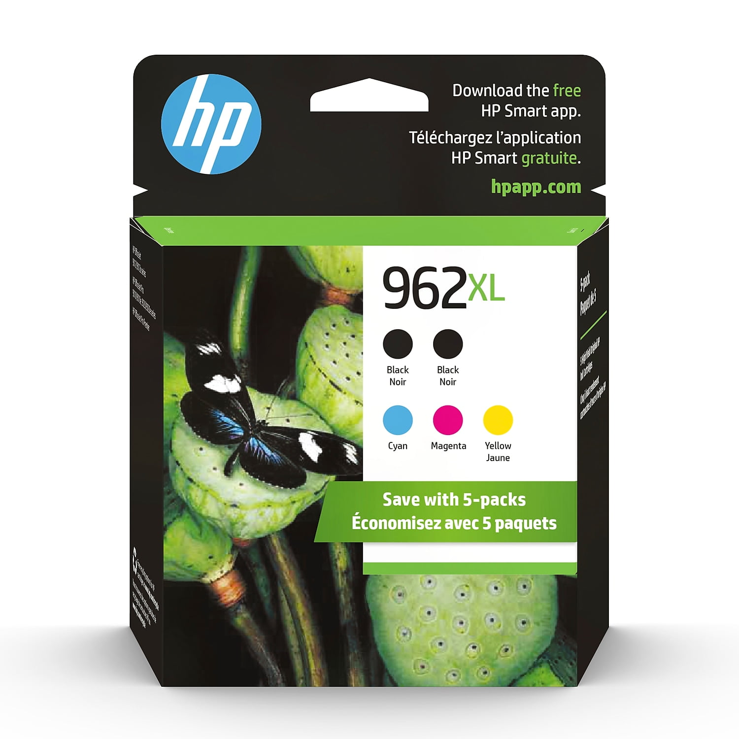 HP 962XL High Yield Ink Cartridges, Twin Black with Cyan
