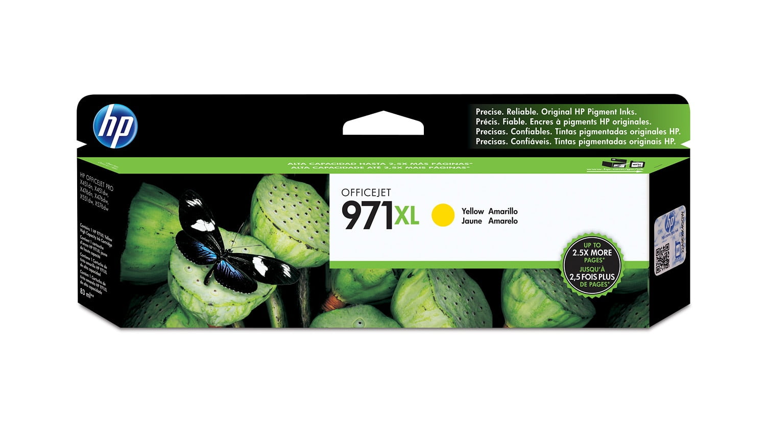 HP 971XL High Yield Yellow Ink Cartridge, Professional