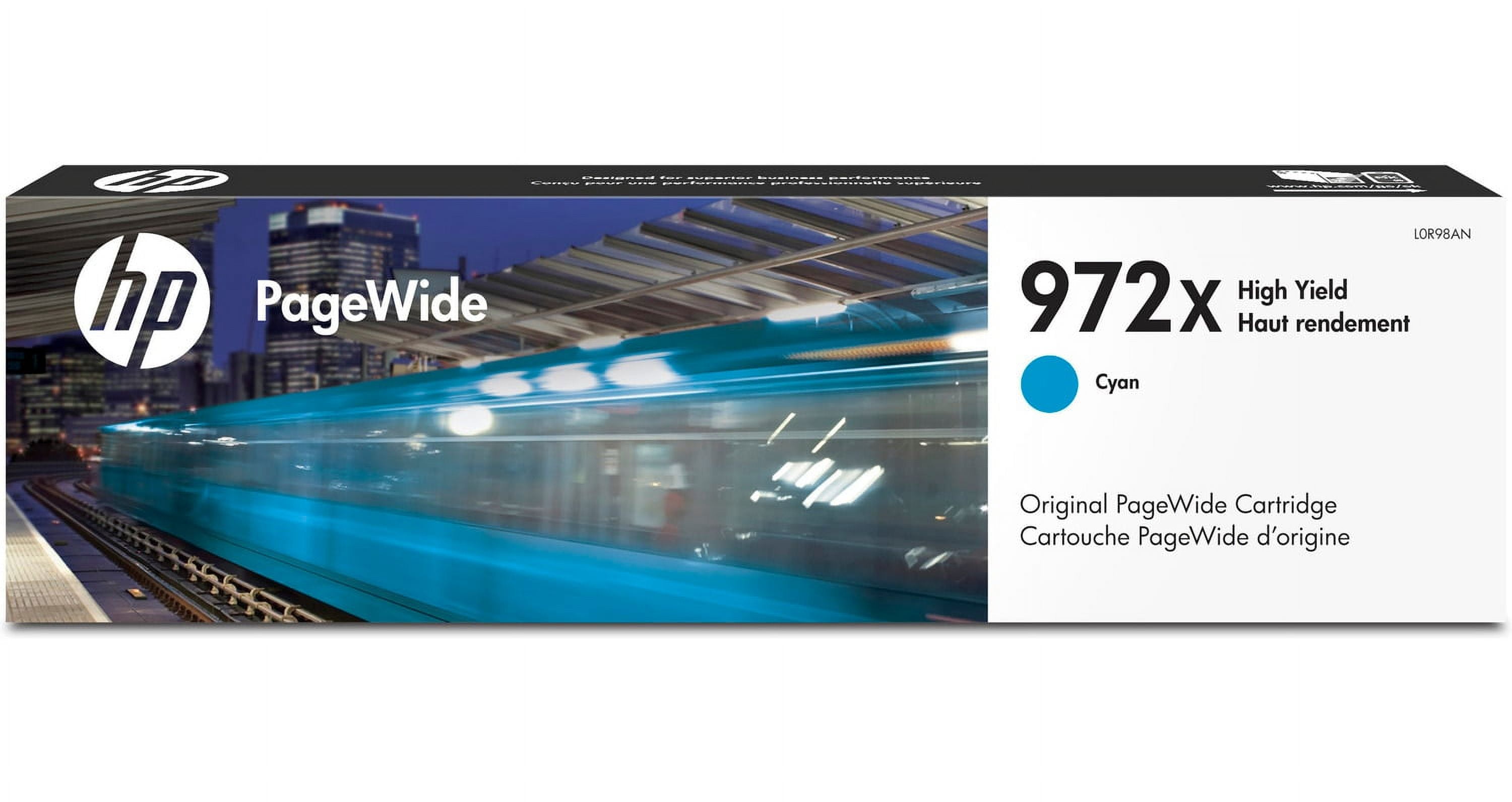 HP 972A Original PageWide Cartridges 4-Pack in Black, Cyan