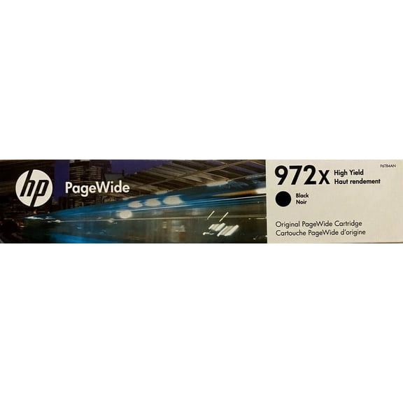 HP 972X PageWide Cartridge High Yield Black Ink Cartridge F6T84AN  Works with Printer Series:PageWide Pro 452, 477, 552dw, 577 Sold without manufacturer warranty