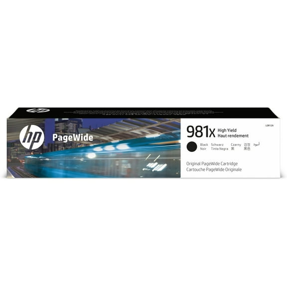 HP 981X High Yield Black Original PageWide Cartridge, ~11,000 pages, L0R12A
