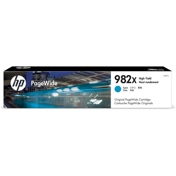 HP 982X High Yield Cyan Original PageWide Cartridge, ~16,000 pages, T0B27A