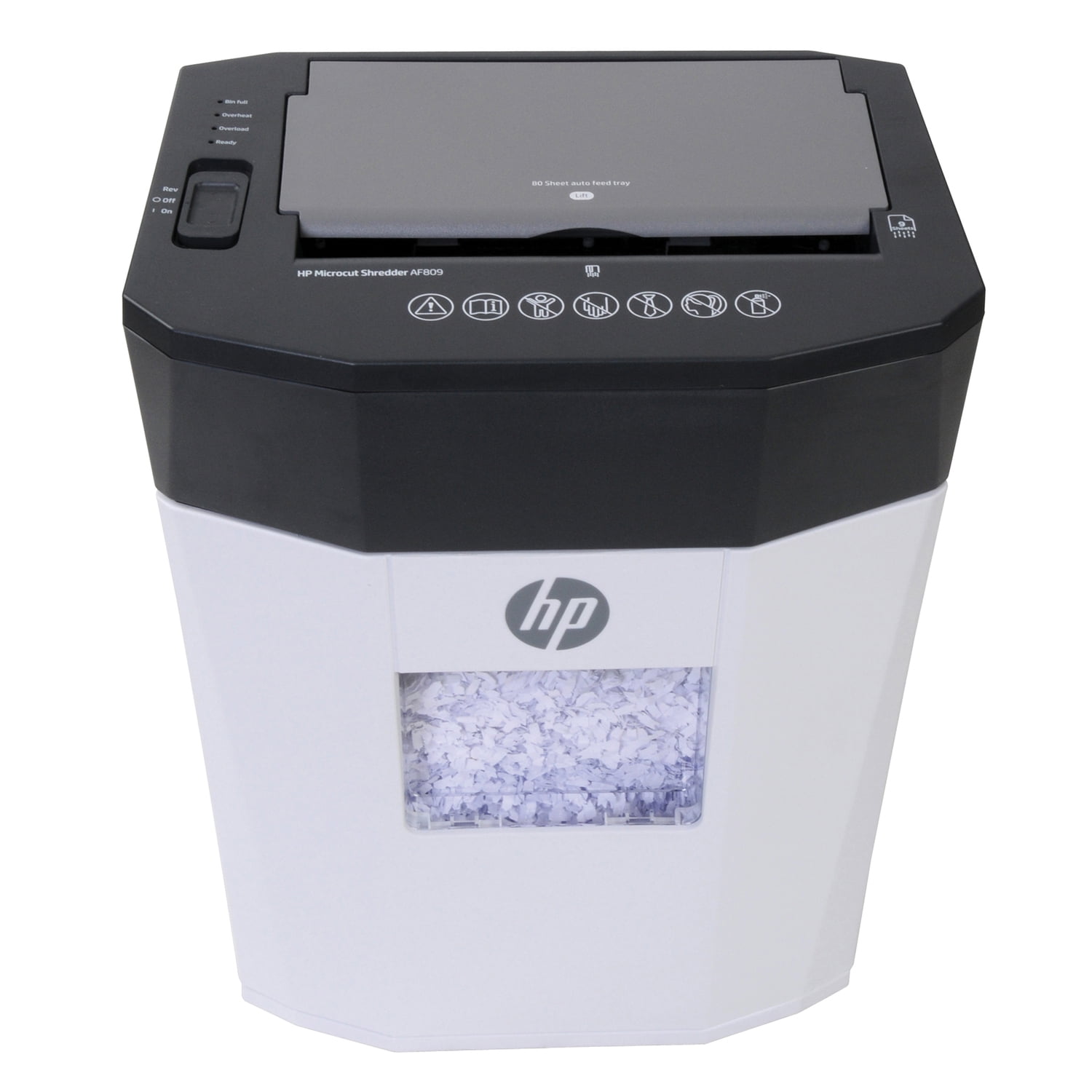 HP AF809 80-Sheet Microcut Auto-Feed Shredder, 91032T