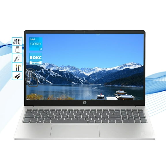 HP AI-Powered Laptop | 15.6" HD Touchscreen with Webcam & Mic Computer | 16GB RAM|512GB SSD & 128GB Portable SSD | Intel Core i3 1215U | Wi-Fi 6E | Copilot Ready| Ultra Light | Windows 11 | RK Bundle