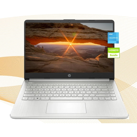 HP AI-Powered Laptop with Microsoft Office and 1TB Cloud Storage included for 1-Year| 14" HD Computer| 16GB RAM| 128GB SSD & 512GB Card & 128GB Portable SSD| Intel 4-Core CPU| Webcam| Win11| LE Bundl