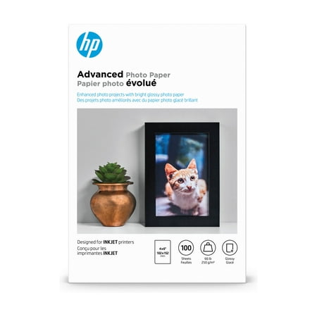 HP Advanced Glossy Photo Paper |100 Sheets | 4 x 6 in borderless | Q6638A