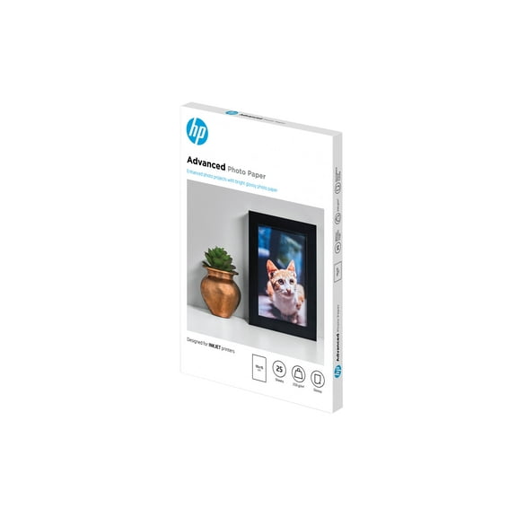 HP Advanced Glossy Photo Paper - Glossy - 3.95 in x 5.9 in - 250 g/m - 25 sheet(s) photo paper - for Deskjet Ink Advantage 1115; Officejet 6000 E609, 7500; PageWide MFP 377; PageWide Pro 452
