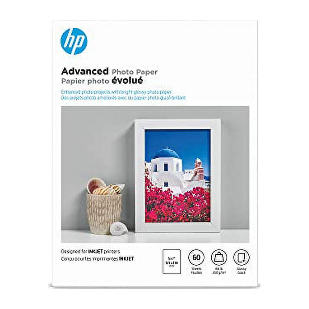HP Advanced Photo Paper, Glossy, 5x7 in, 60 sheets (Q8690A)