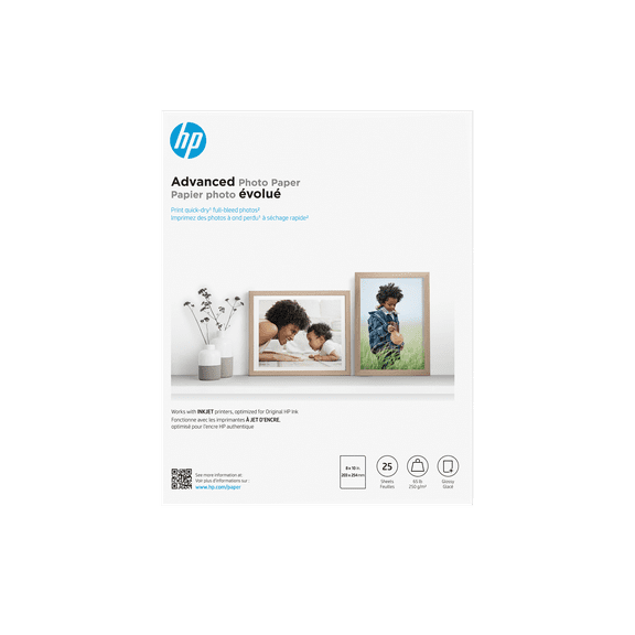 HP Advanced Photo Paper Glossy 65 lb 8 x 10 in. (203 x 254 mm) 25 sheets