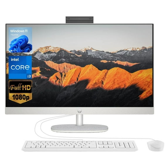 Restored HP All-in-One 27-cr0000t 27" With Intel Core i3-1315U Processor 8GB DDR4 256GB SSD Windows 11 Home All-in-One (Refurbished)