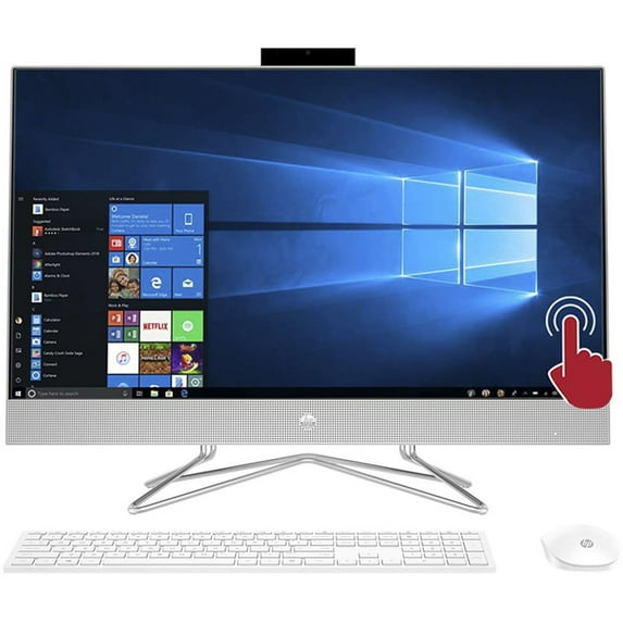 HP All-in-One 27-dp1280 27" FHD Touchscreen Bundle PC, Intel Core i7-1165G7, 16 GB RAM, 512 GB SSD, Windows 10 Home 64, 27-dp1280