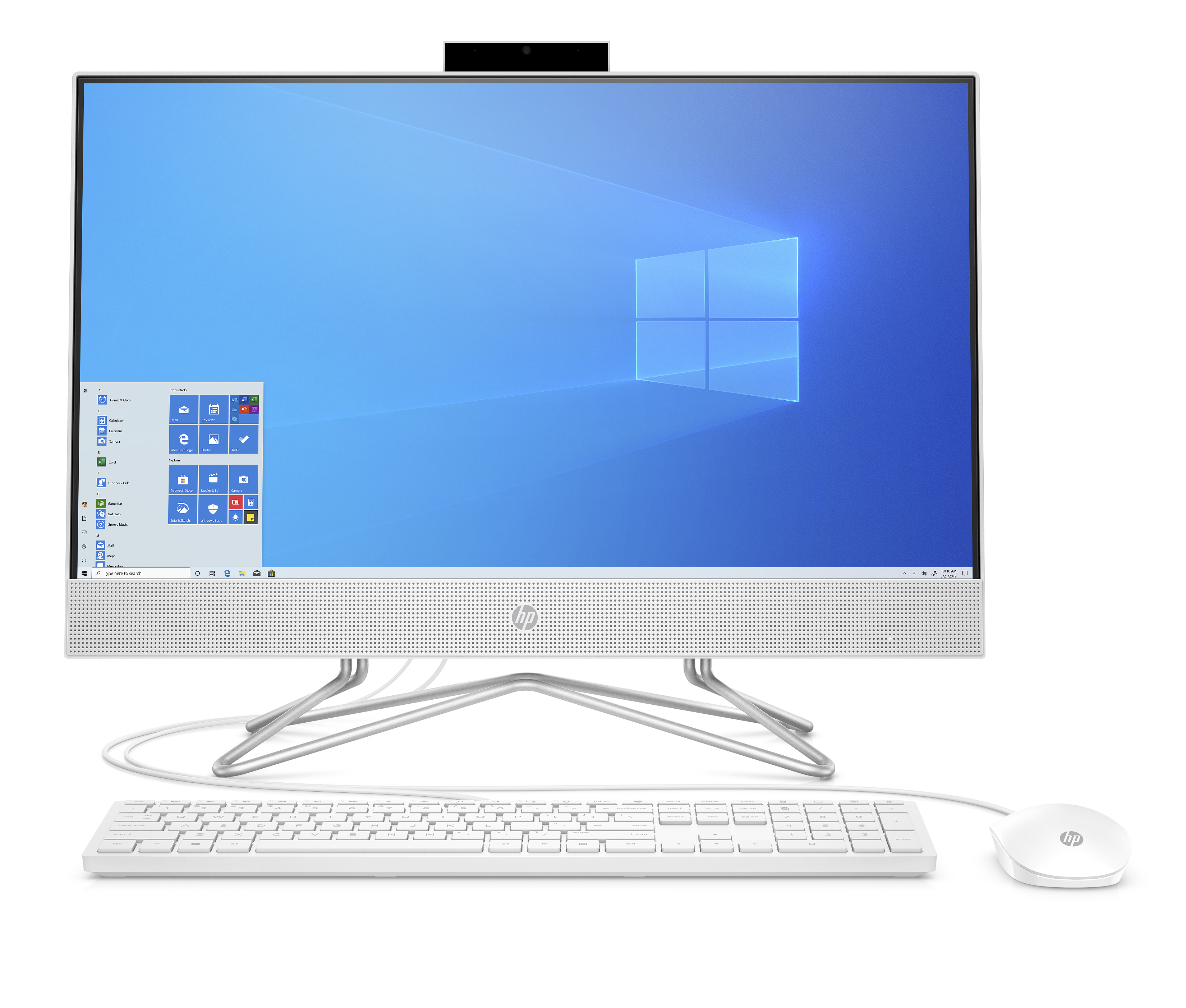 HP All-in-One Computer 24-df1250 Bundle PC, 24", Intel Core i3-1115G4 TGL-U, 8GB, 512GB SSD, Windows 10, DVD-RW, 802.11AC 2x2 Wi-Fi + BT, HP Wired KBM (CG) - image 1 of 4