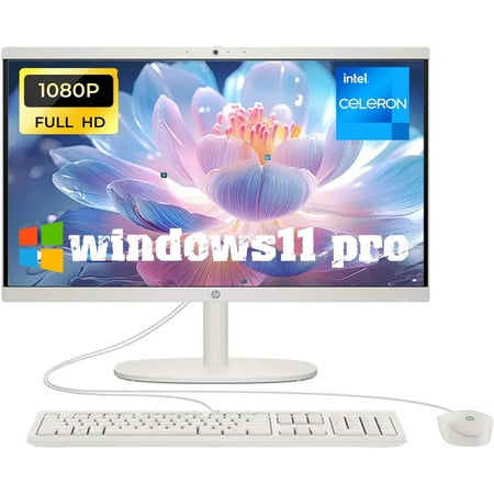 HP All-in-One Desktop Computer, 21.5" FHD Display, 32 GB RAM, 2 TB SSD, Intel Celeron J4025, Webcam, Wi-Fi 6, Bluetooth, HDMI, Windows 11 Pro