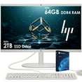 thumbnail image 1 of HP All-in-One Desktop PC| 16GB RAM| 1TB PCIe SSD| 22" Full HD Display, Anti-Glare| Intel Dual-core Processor| KB&Mouse| HDMI, USB-C, Wi-Fi 6| Windows 11 | Cashmere White| for Business & Personal Use, 1 of 5