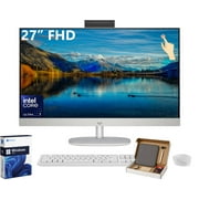 HP All-in-One Touchscreen Desktop Computer - 27" FHD IPS LED Touch Display, Intel Core Ultra 7-155U, 64GB DDR5 RAM, 1TB SSD, Windows 11 Pro, Adjustable Height, WiFi 6, Shell White