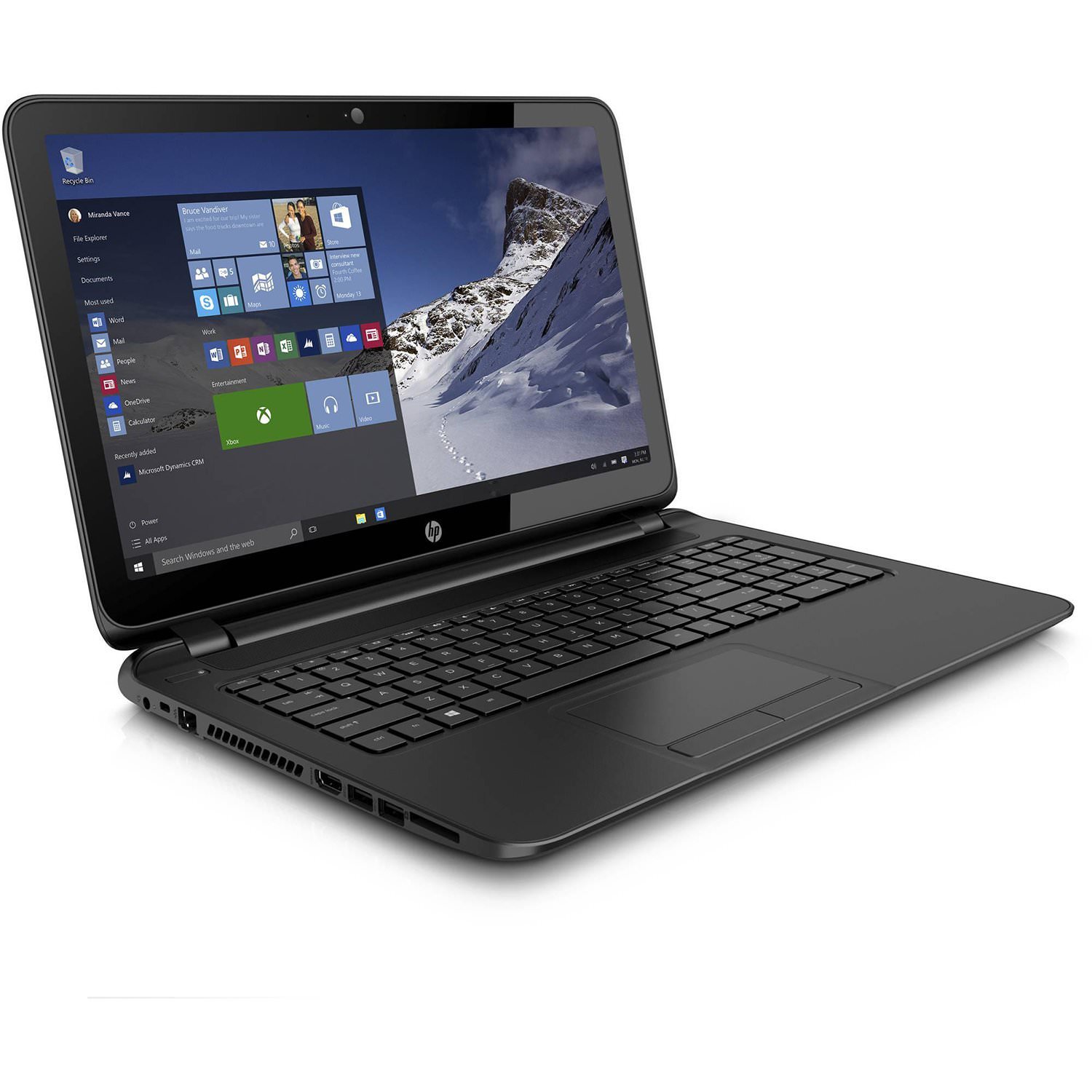 HP Black Licorice 15.6" 15-F387WM Laptop PC with AMD A8-7410 Processor, 4GB Memory, touch screen, 500GB Hard Drive and Windows 10 Home - image 1 of 41