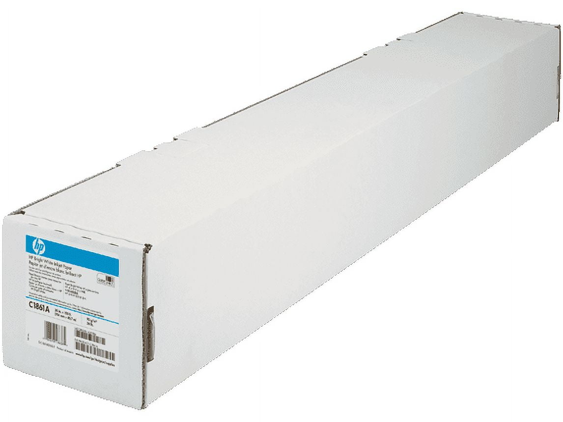 HP DesignJet Wide Format Inkjet Paper Roll, 36 In x 150 Ft, 24lb, White ...