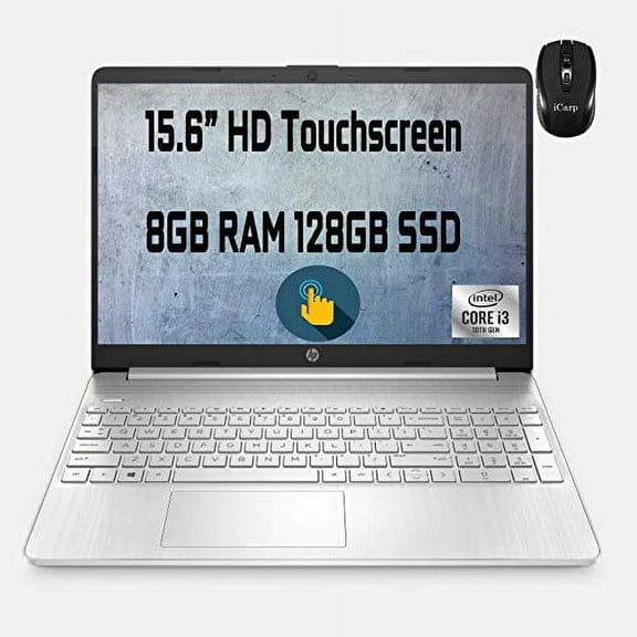 HP Business Laptop 15.6" Diagonal HD Touchscreen 10th Gen Intel Core i3-1005G1 (Beat i5-7200U) 8GB RAM 256GB SSD Intel UHD Graphics USB-C Win10 + HDMI Cable