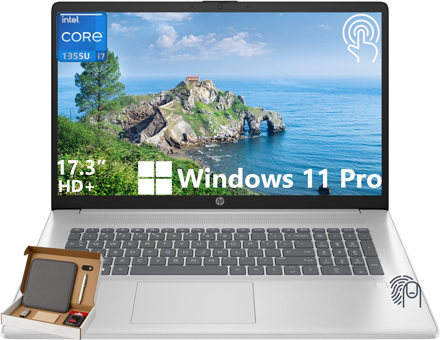 HP Business Laptop, 17.3" HD+ Touchscreen, Intel i7-1355U, 32GB RAM, 2TB SSD, Intel Iris Xe Graphics, Wi-Fi 6, Windows 11 Pro