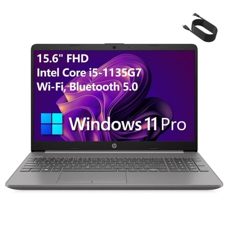 HP Business Laptop Computer, 15.6" FHD, Intel Core i5-1135G7 CPU (Beat i7-1065G7), 16GB DDR4 RAM, 512GB PCIe SSD, Intel Iris Xe Graphics, WiFi, Bluetooth 5, Dark Ash Silver, Windows 11 Pro
