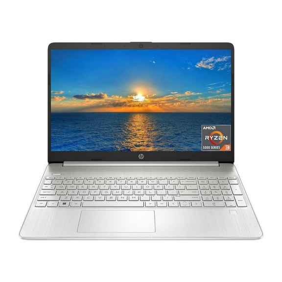 HP Business & Student Laptop, 15.6" HD Display, AMD Ryzen 3 5300U, 8GB RAM, 512GB SSD, Wi-Fi 5, AMD Radeon Graphics, Webcam, Numeric Pad, Windows 11 Home, Natural Silver