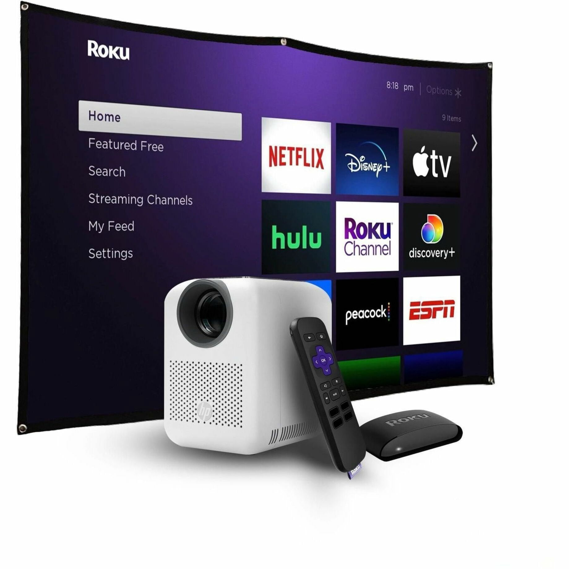 HP CC180 Promo 3in1 Video Projector with Roku Express HD /84