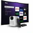 thumbnail image 1 of HP CC180 Promo 3in1  Video Projector with  Roku Express HD /84" Screen, 1 of 5