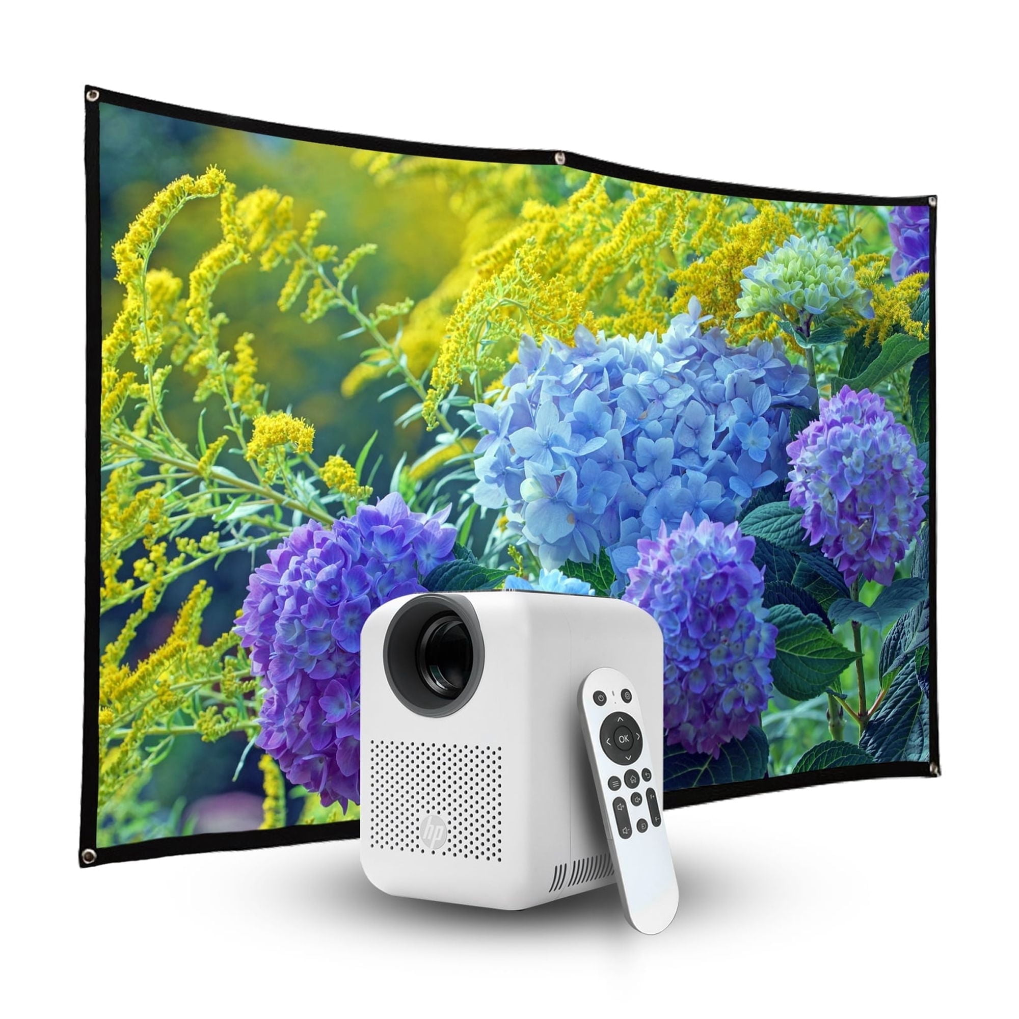 HP CC180W Promo 2in1 Mobile HD Projector - Wireless Projection (iOS/Android), Bluetooth Out, HDMI *1, Native HD Resolution, with  84" Screen