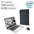 thumbnail image 1 of HP Chromebook 14" FHD Laptop, Intel Celeron N4000, 4GB RAM, 64GB HD, Chrome OS, Silver, 1 of 5