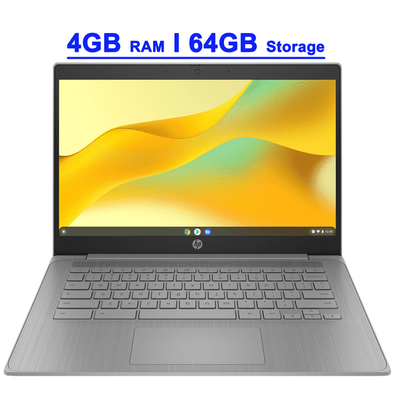 HP Chromebook 14 Home and Student Laptop 14" HD Antiglare Intel Celeron N4500 4GB DDR4 64GB Storage Type-C Wi-Fi6 Long Battery Life Fast Charging